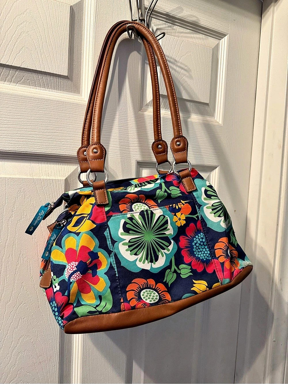 The Sak Floral Tote Bag in Blue & Brown